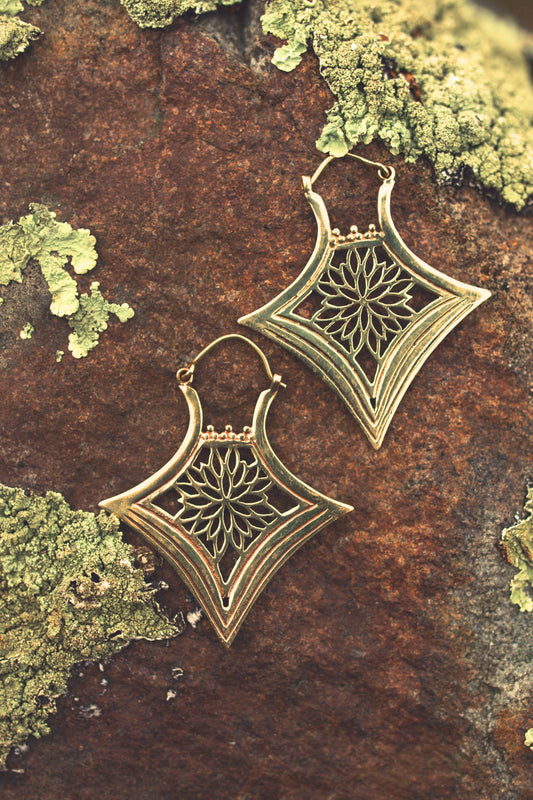 Diamond Tribal Earrings