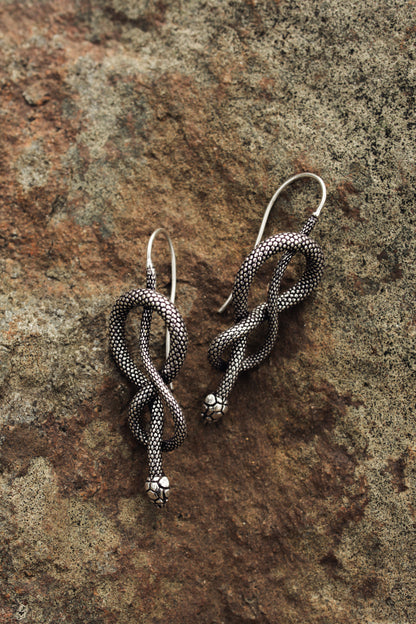 Infinite Naga Earrings | Silver-plated