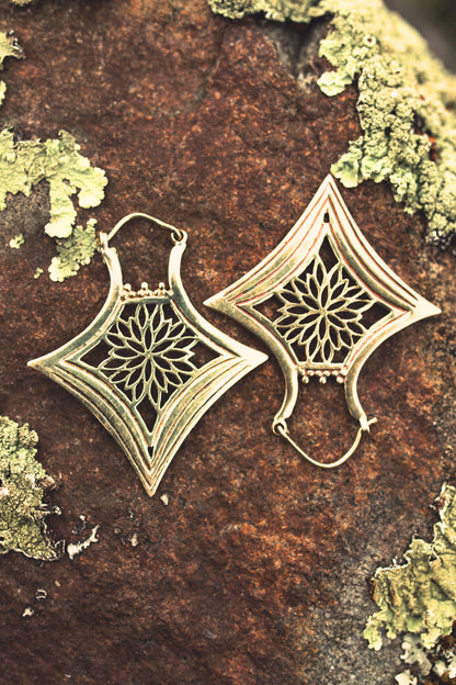 Diamond Tribal Earrings